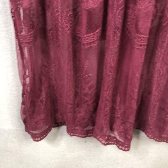 The Impeccable Pig Dress Womens S Burgundy Lace Maxi Floral Boho Dark Fairy - Picture 10 of 16